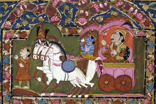 Kṛṣṇa and Arjuna on the chariot, 18th–19th century