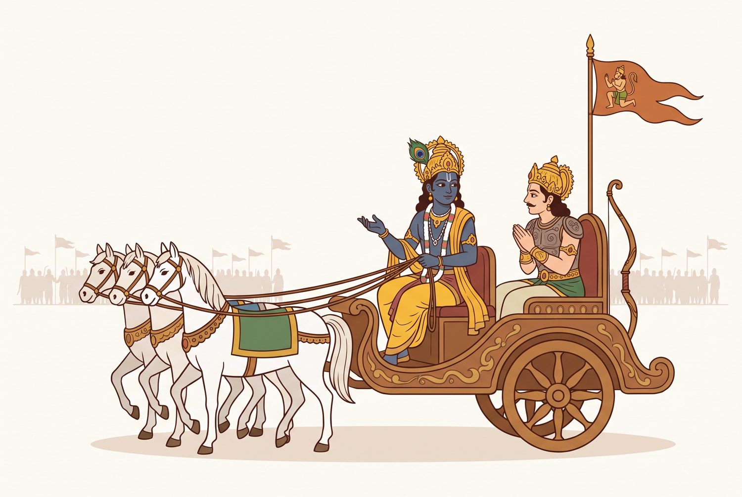 Kṛṣṇa teaches Arjuna