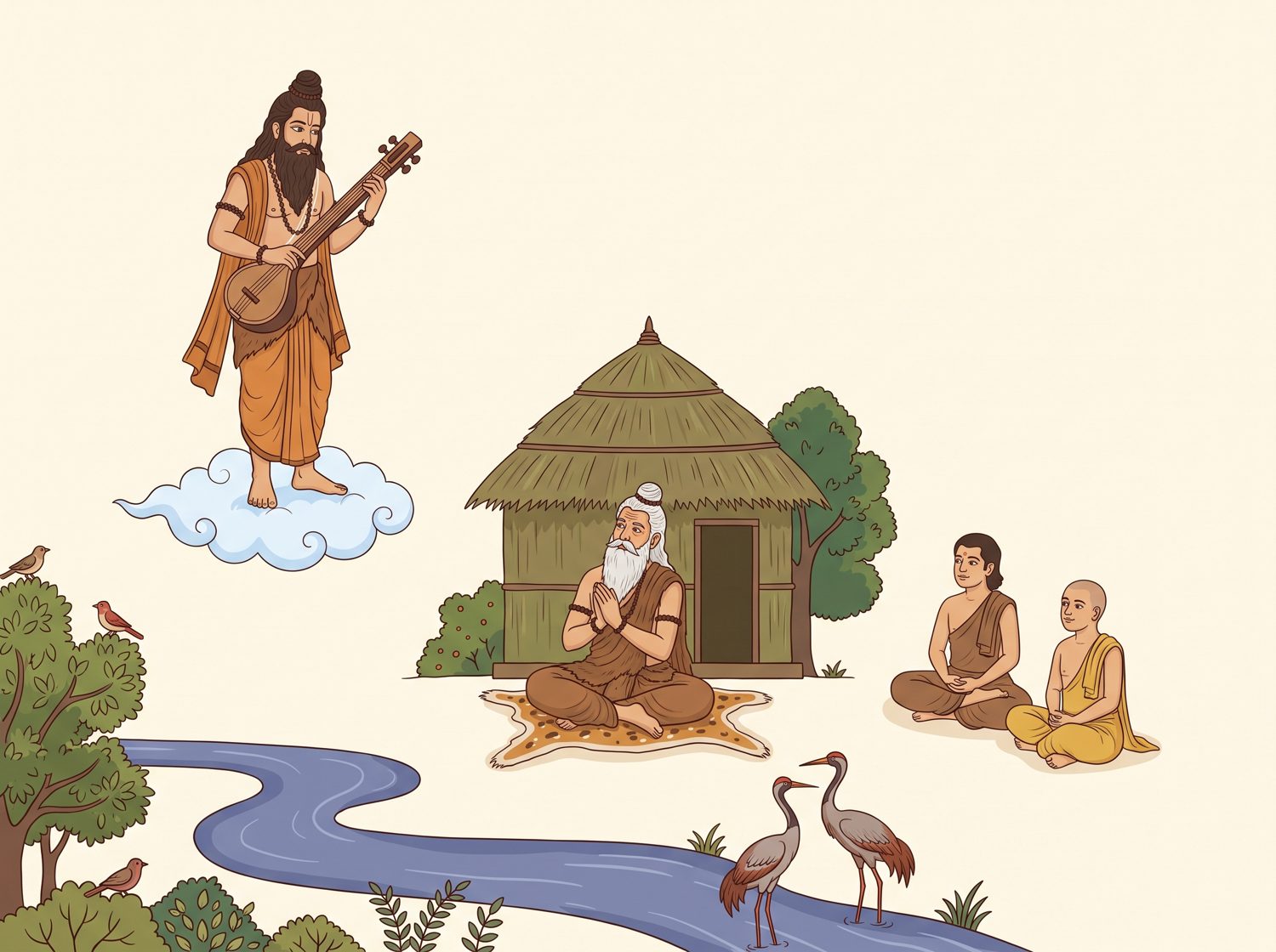Nārada visits Vālmīki